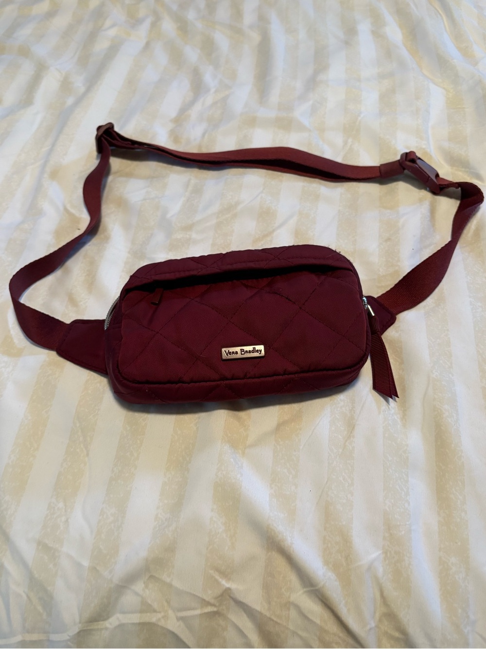 Vera Bradley Quilted Wine Maroon Crossbody Belt Bag